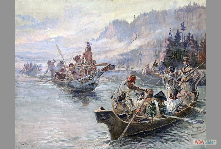 Lewis y Clark en el Columbia