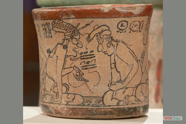 Ilustracion de un escriba maya