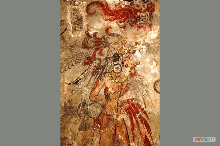 mural de san bartolo - el rey como Hunahpu