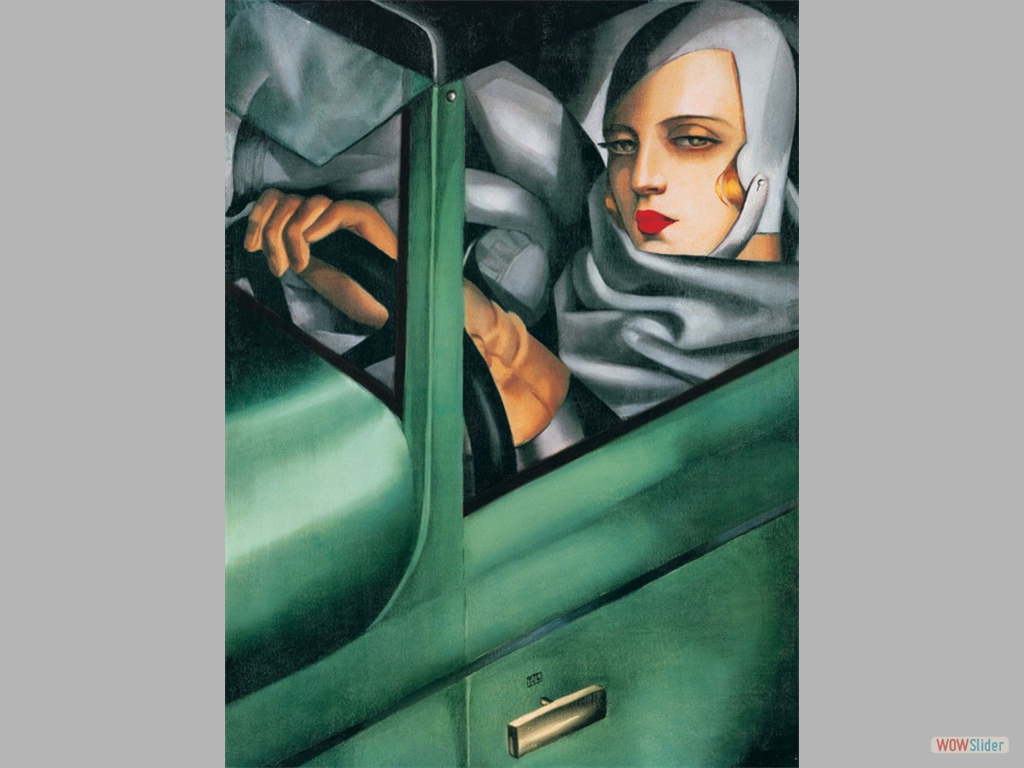 autoretrato con bugati verde -lempicka-1925