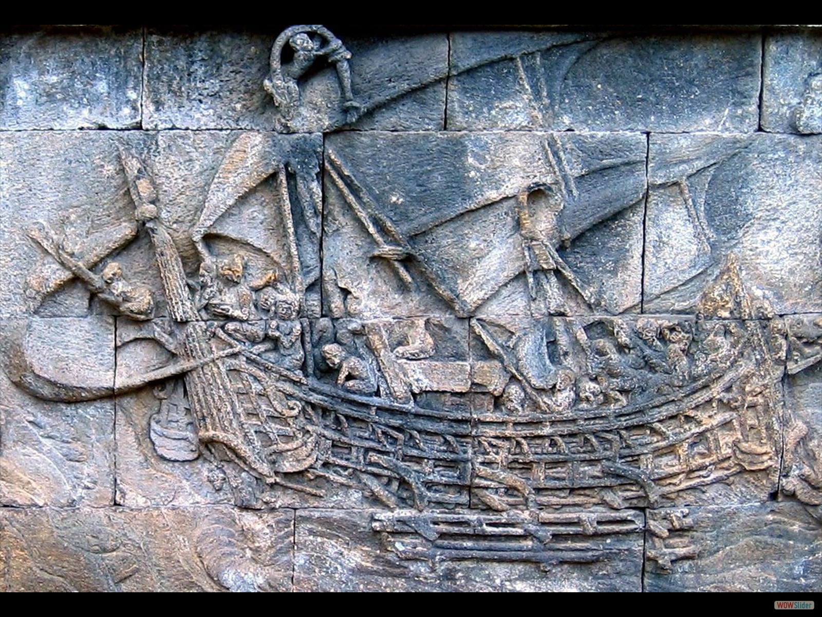 Borobudur - barco relieve