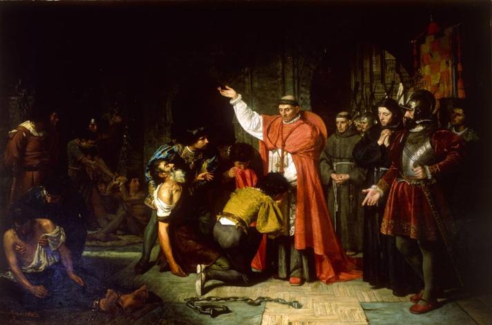 El cardenal Cisneros libertando a los cautivos de Orán, de Francisco Jover y Casanova.