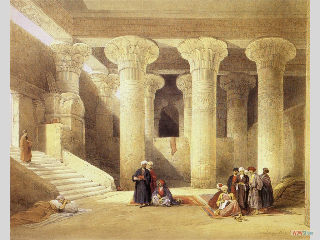 David Roberts - The Interior Of The Temple Of Esna