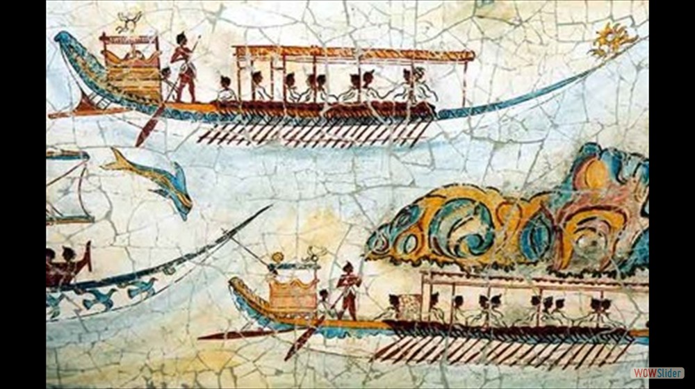 barcos minoicos en Thera