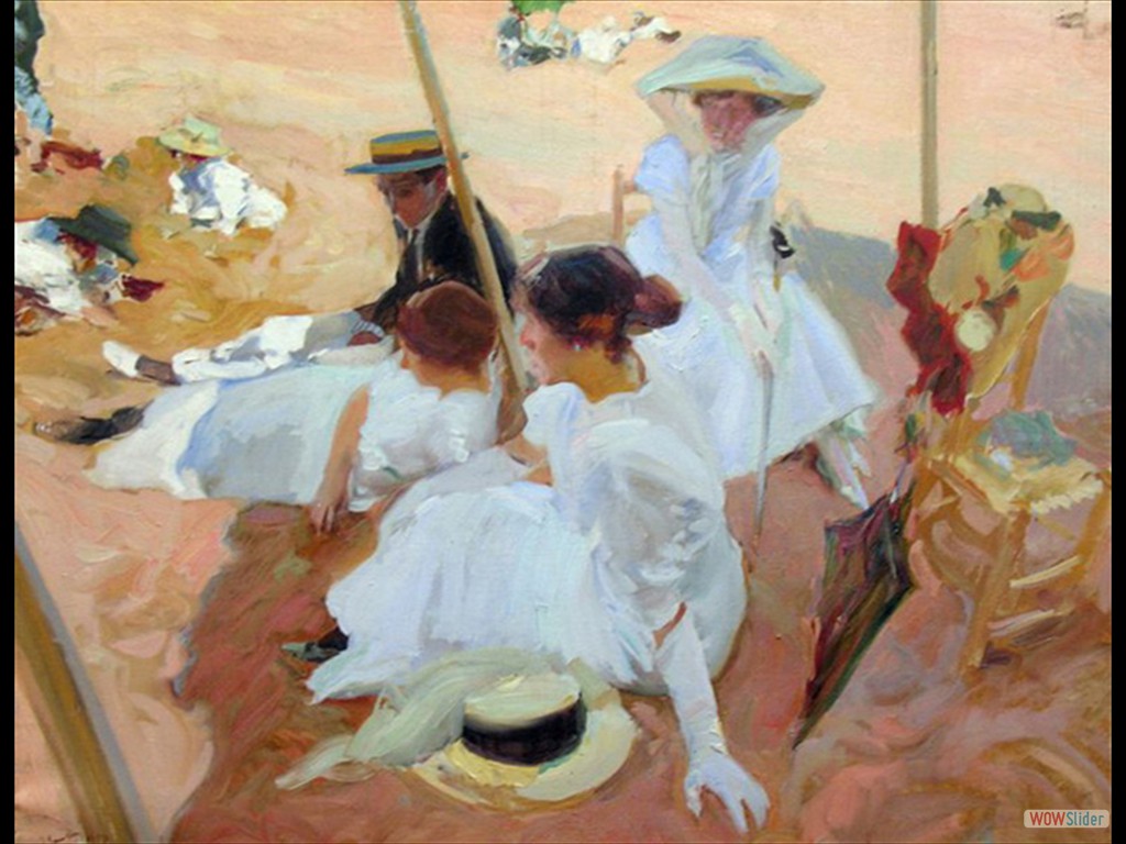 bajo el toldo en Zarauz